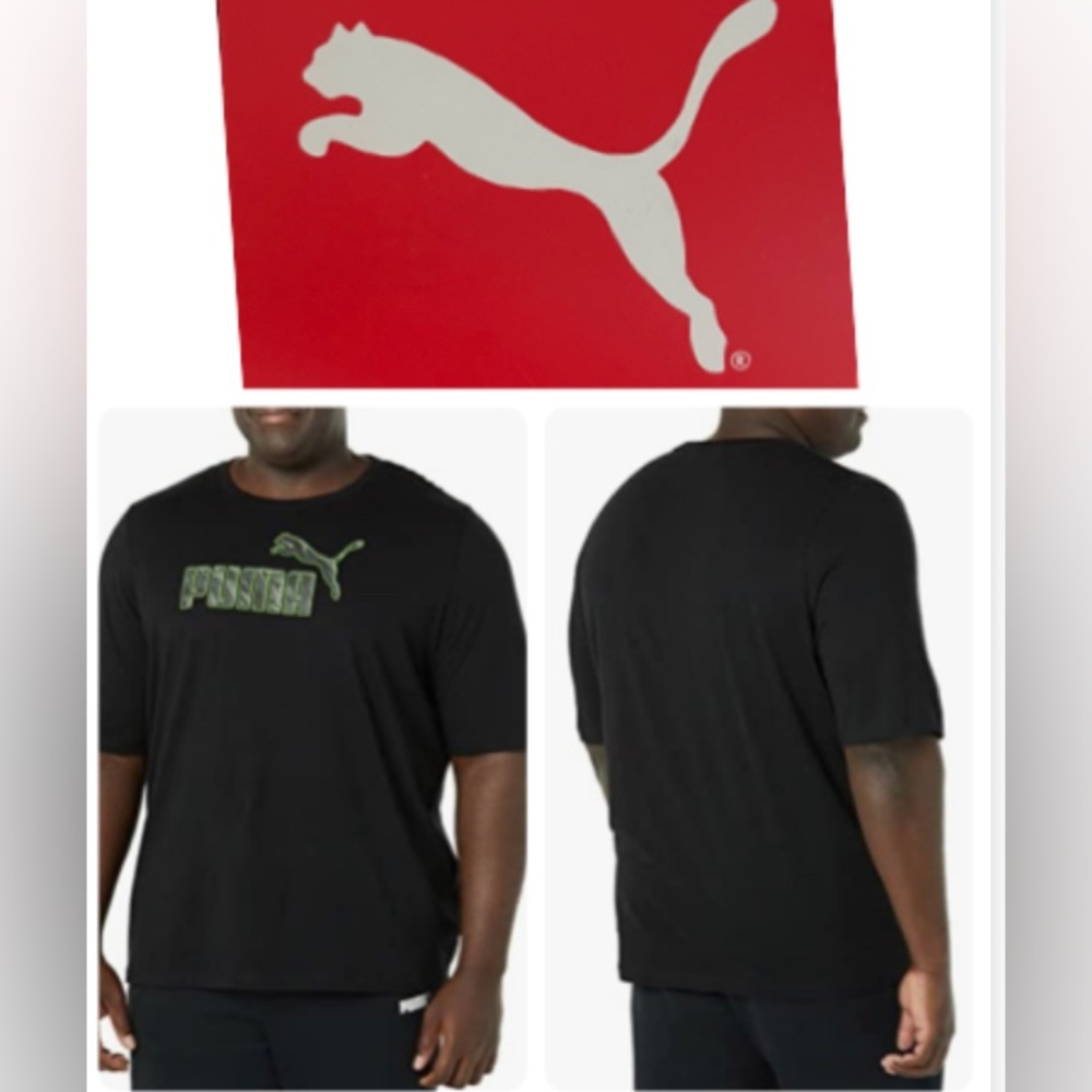 Puma Graphic Tee BT 3XLT T-Shirt NWT Black Short Sleeve Shirt
